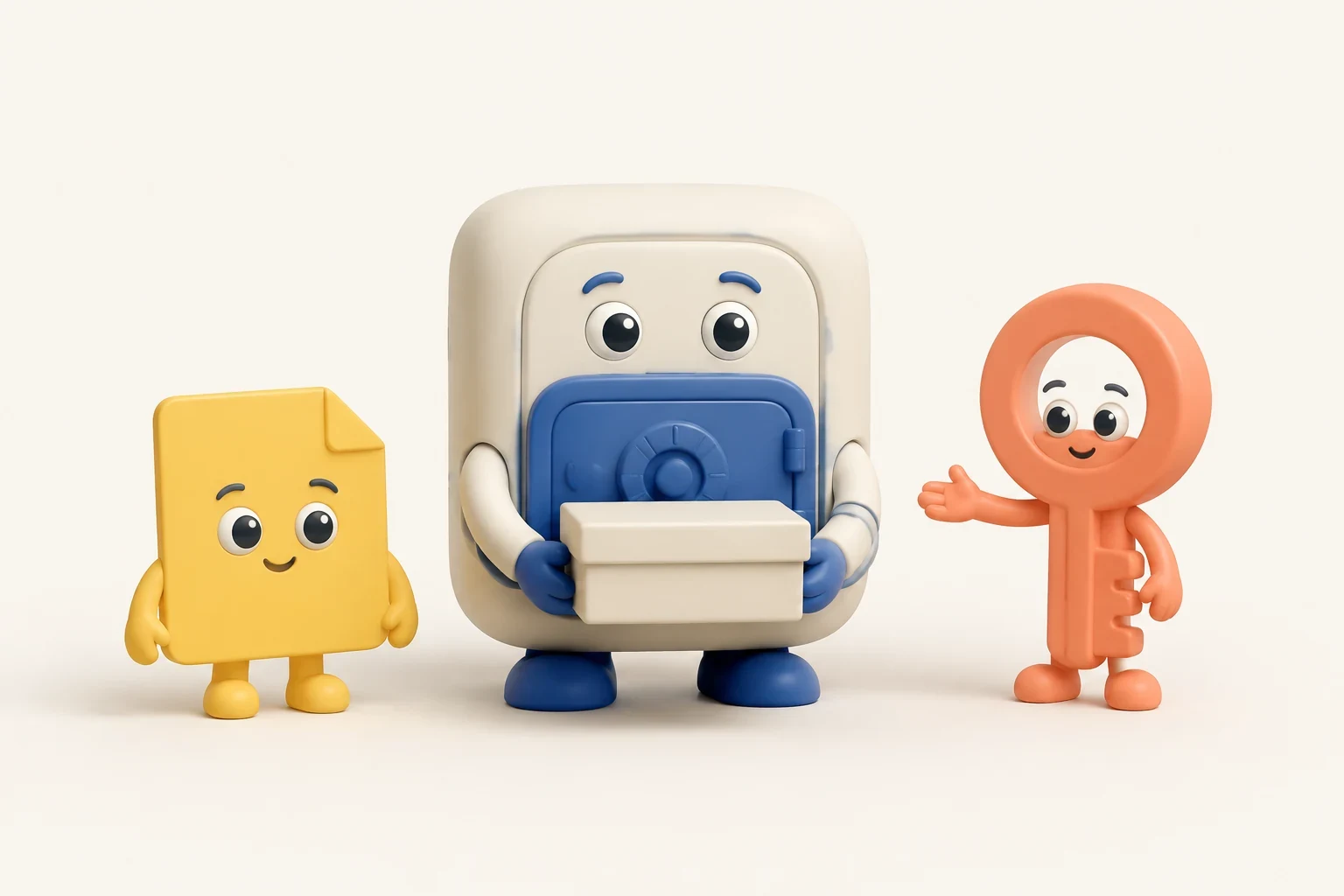 データを守るクルーたちの立体キャラクター